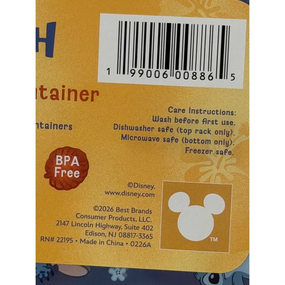 Disney Stitch 4 Piece Meal Prep Container Set 42.2oz Blue Lilo & Stitch New